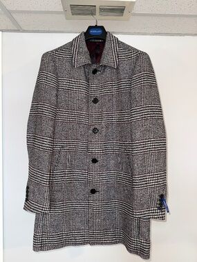 SONDERGAARD Plaid Car Coat Mens Size 38